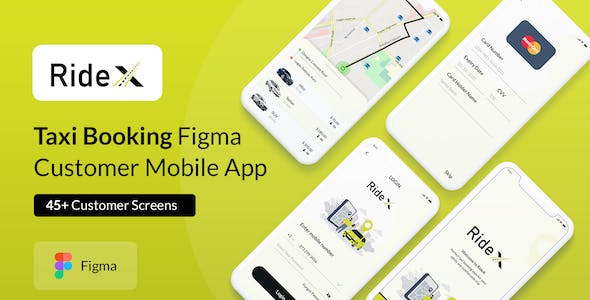 RideX Taxi Booking Figma Mobile App